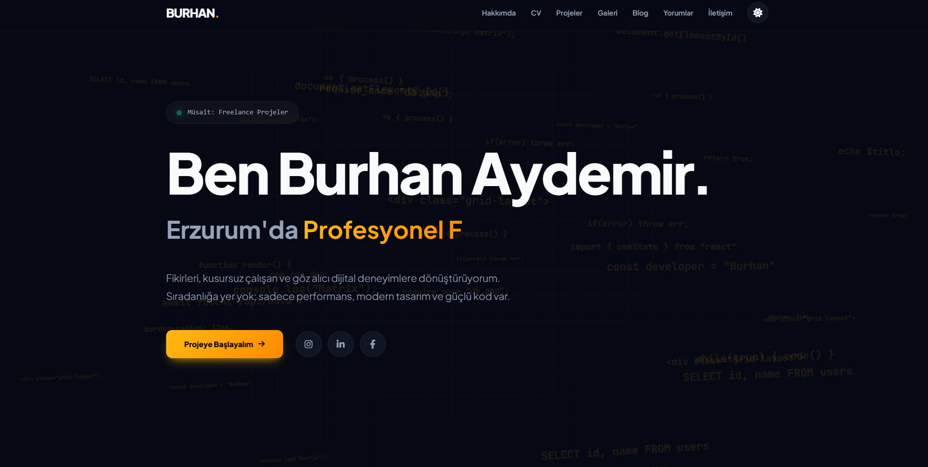 Burhan Aydemir Kişisel Web Sitesi Logo